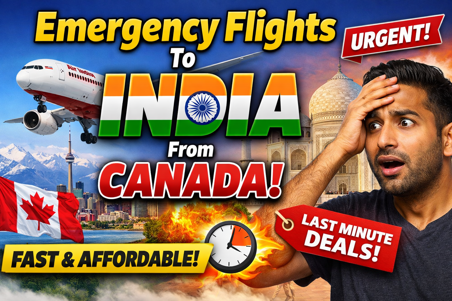 Book Emergency Flights to India from Canada